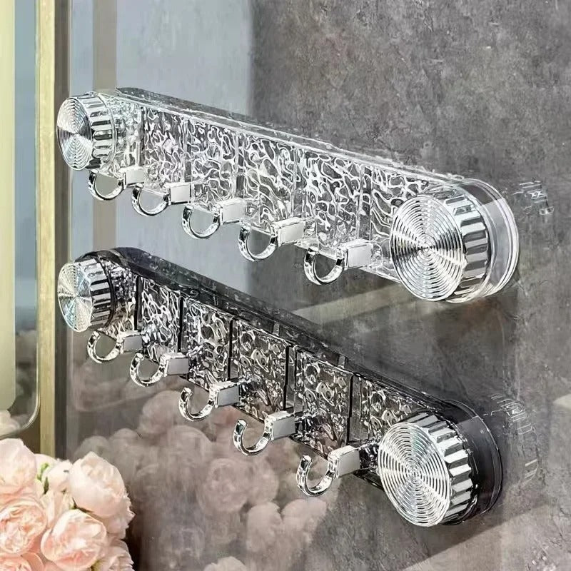 Porte-Crochets Mural Transparent – Fixation Facile, Rangement Élégant