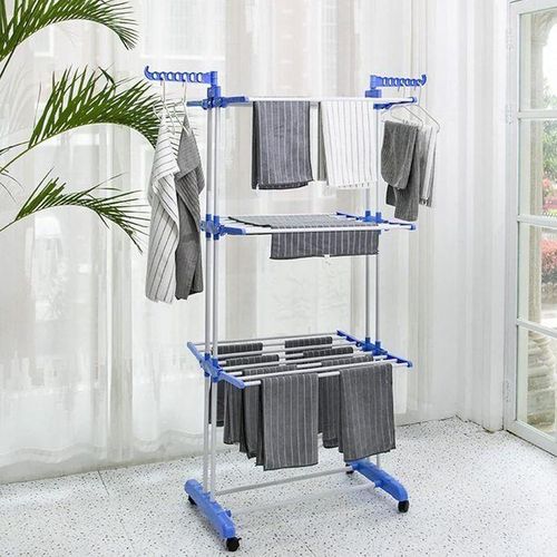 Séchoir à Linge Pliant sur Roulettes – Grande Capacité et Mobilité Pratique