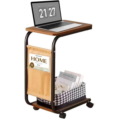 Table d’appoint en forme de C – Élégance, praticité et rangement intégré