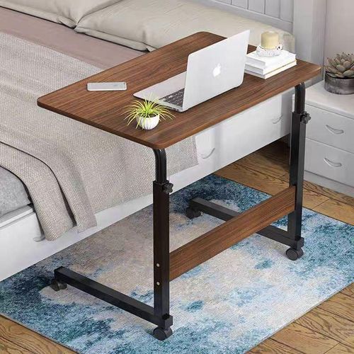 Table d’ordinateur mobile et réglable – Bureau multifonction sur roulettes pour lit, canapé ou bureau