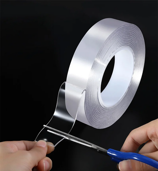 Ruban adhésif transparent anti-dérapant et réutilisable