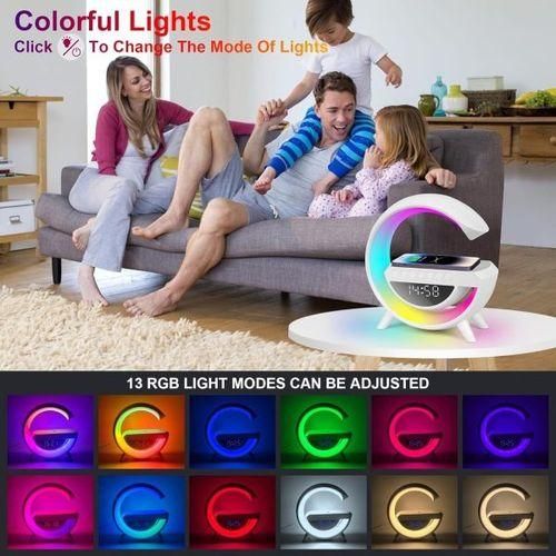 Lampe de Chevet Intelligente 5-en-1 avec Chargeur Sans Fil 15W et Enceinte Bluetooth
