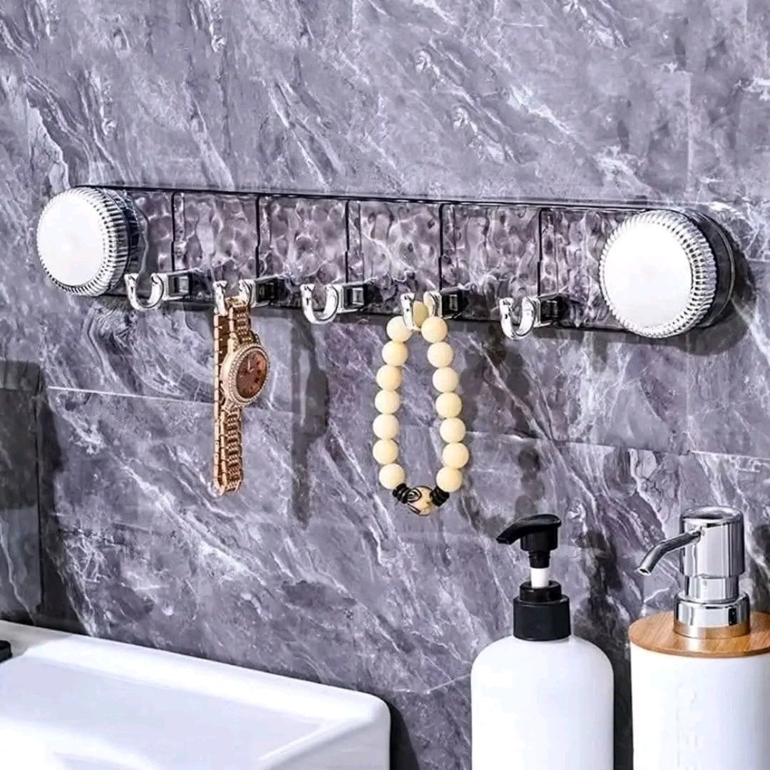Porte-Crochets Mural Transparent – Fixation Facile, Rangement Élégant