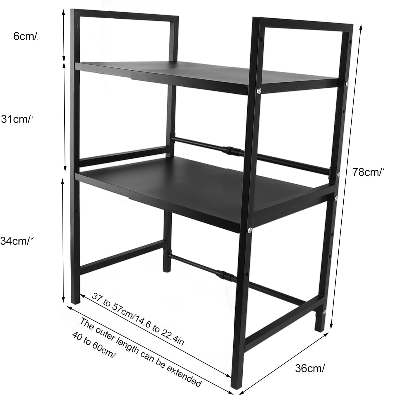 Étagère de Cuisine Extensible – Support Multifonction pour Micro-ondes, Friteuse, Cuiseurs & Rangement Optimisé