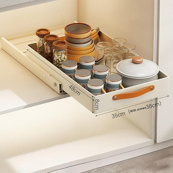 Organisateur de placard coulissant en inox – Égouttoir pratique et gain de place