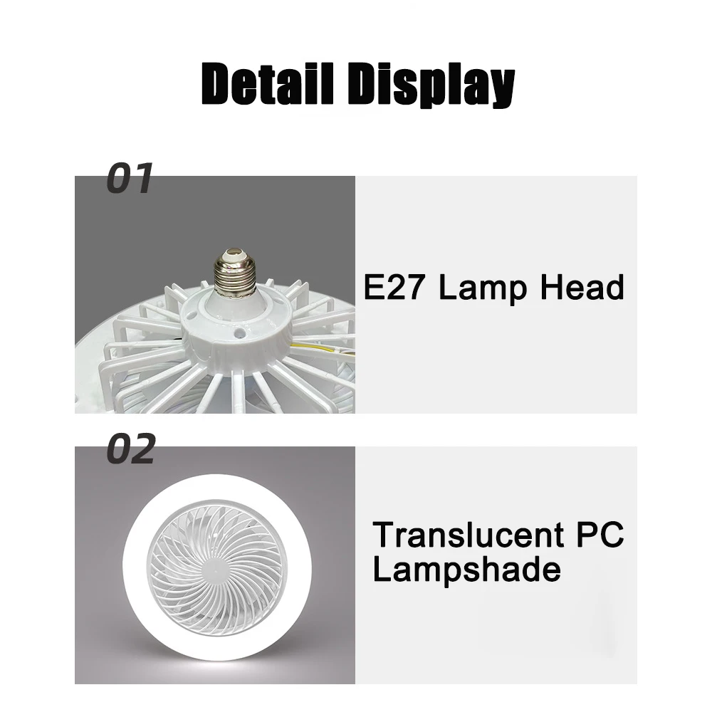 Ventilateur de plafond 3-en-1 avec éclairage LED et télécommande