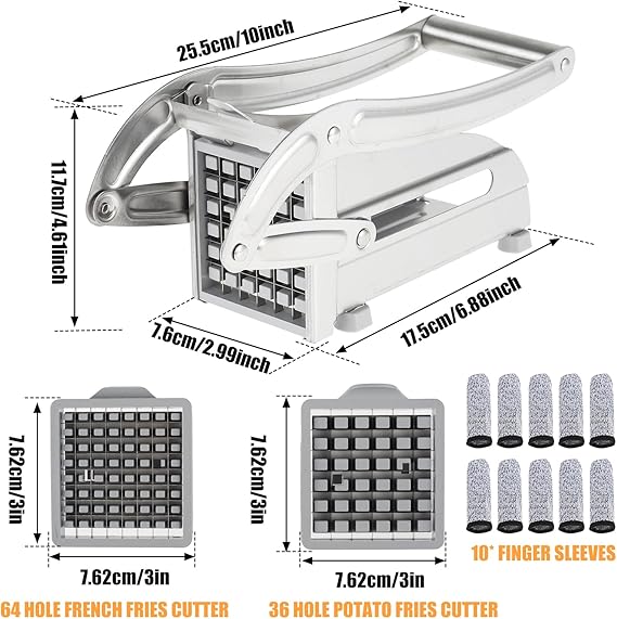 Coupe-Frites Multifonctionnel en Acier Inoxydable – Rapidité, Précision et Simplicité