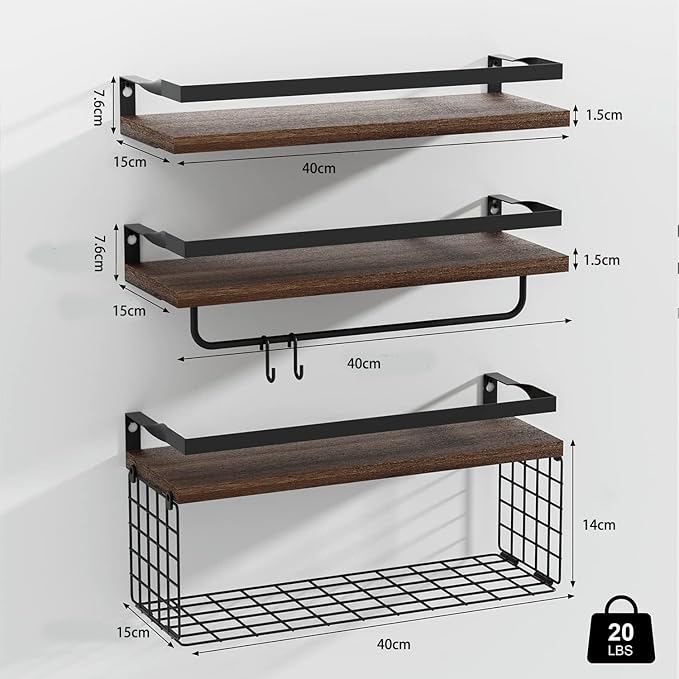 Étagère Flottante 3-en-1 pour Salle de Bain : Rangement Pratique et Design Élégant