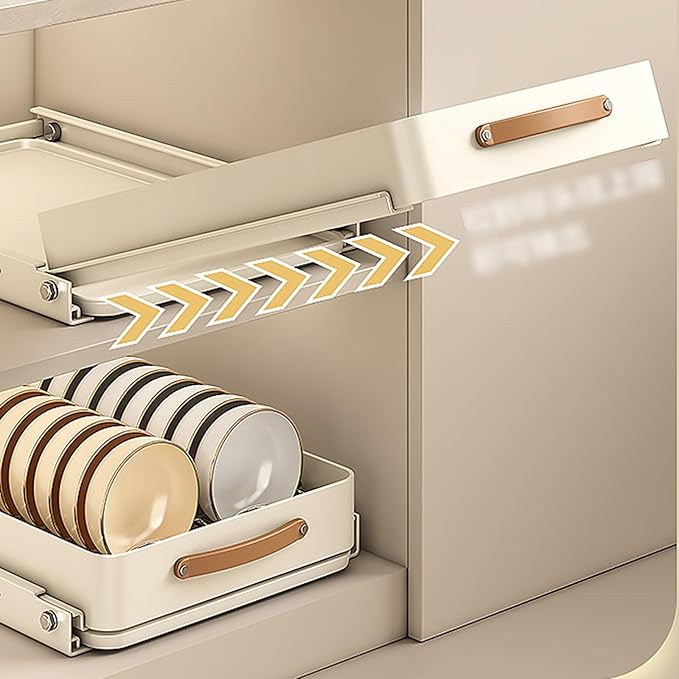 Organisateur de placard coulissant en inox – Égouttoir pratique et gain de place