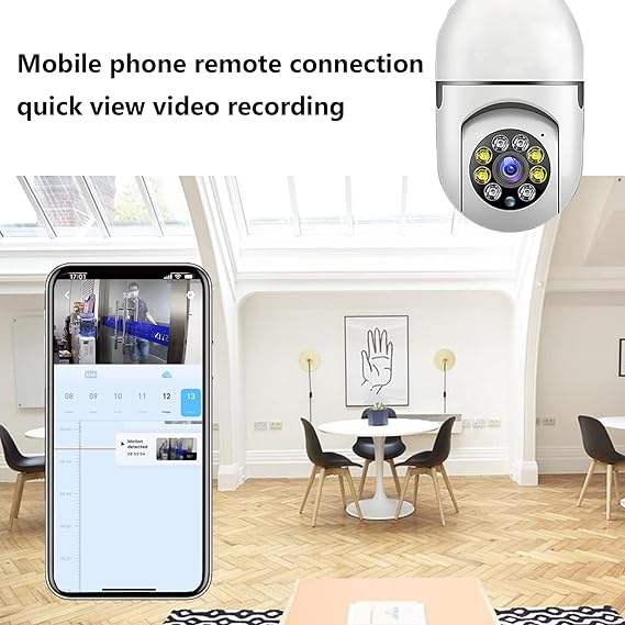Caméra Ampoule WiFi 360° HD Motorisée – Vision Nocturne & Audio Bidirectionnel