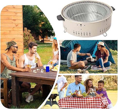 Barbecue Charbon Portable avec Support – Grill Compact pour Camping, Jardin et Pique-Nique