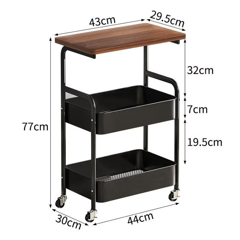 Chariot de Rangement Mobile 2 Niveaux avec Roulettes – Design Moderne & Pratique