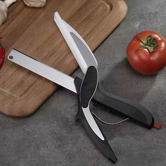 Ciseaux de Cuisine 2 en 1 – Outil Multifonction pour Légumes, Fruits et Fromage en Acier Inoxydable Résistant à la Rouille