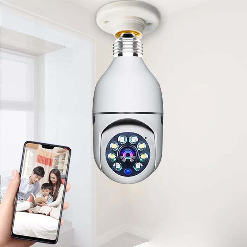 Caméra Ampoule WiFi 360° HD Motorisée – Vision Nocturne & Audio Bidirectionnel