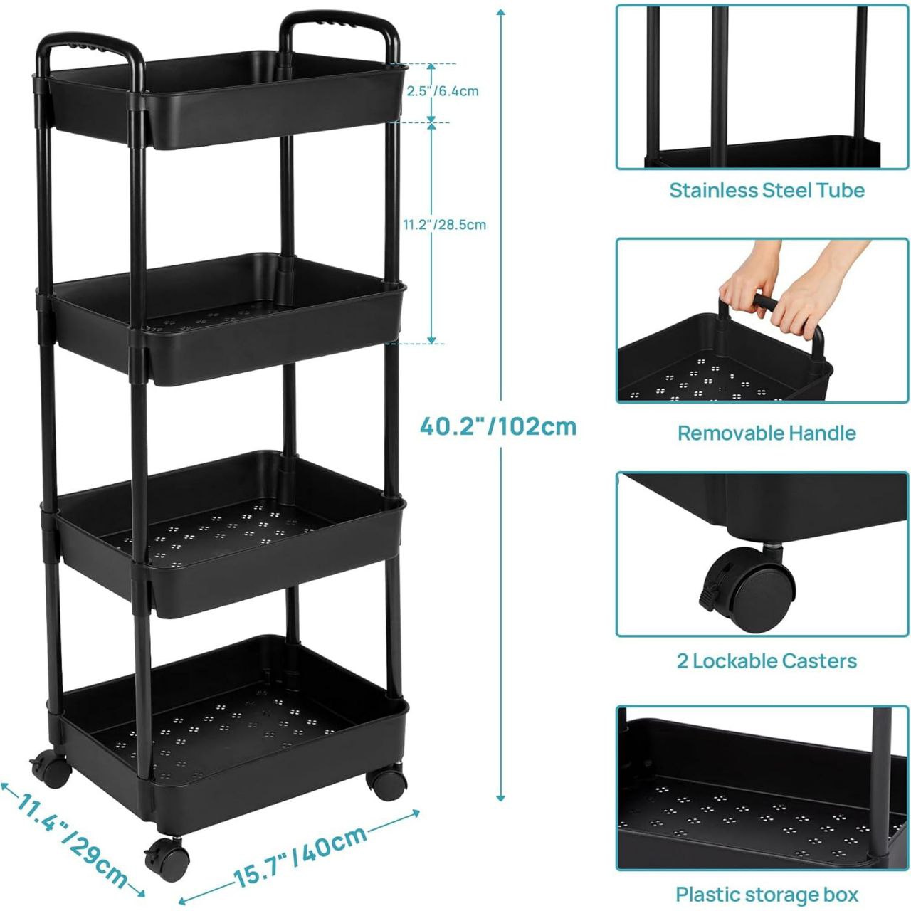 Chariot de rangement intelligent – Organisation et élégance dans chaque coin de votre maison !
