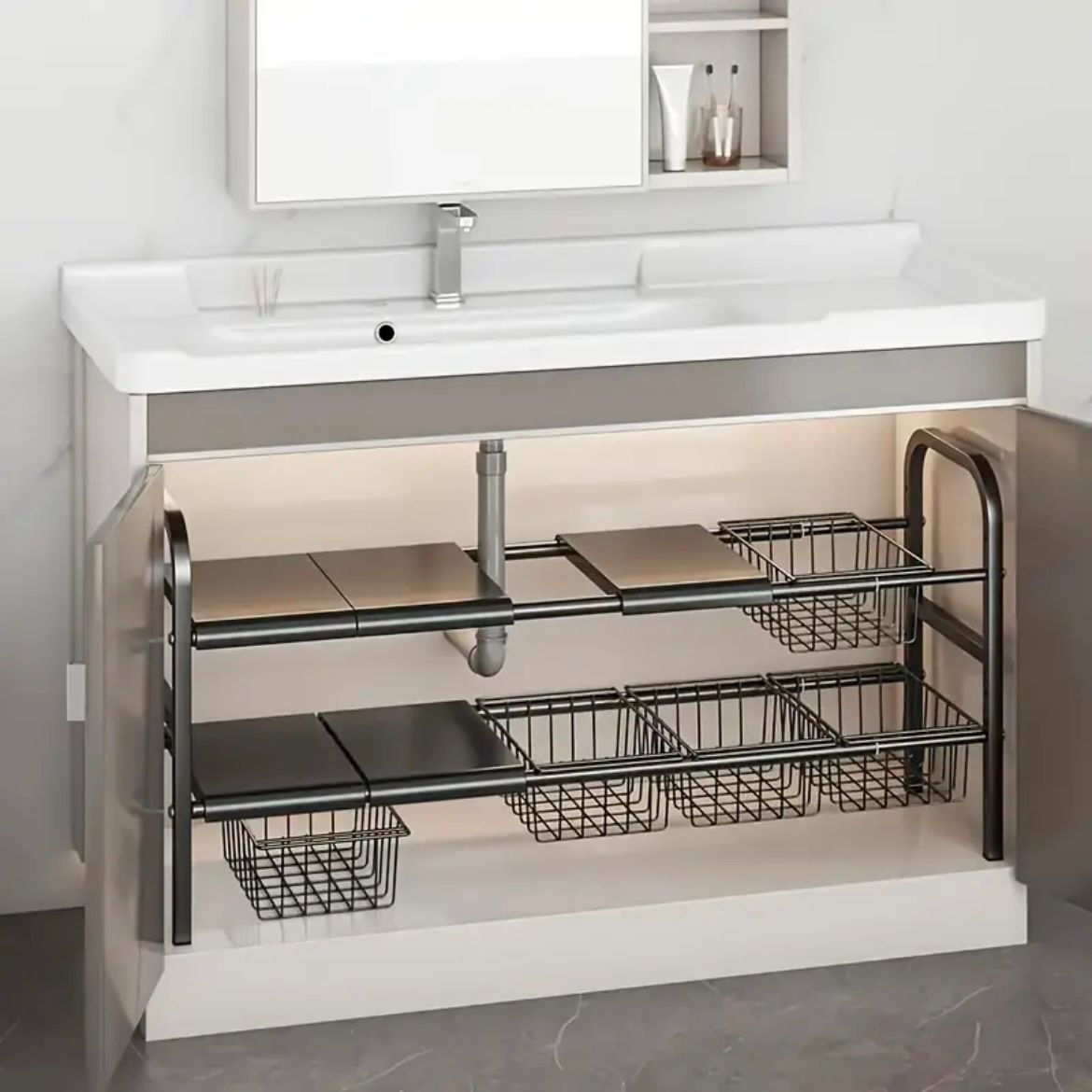 Étagère extensible sous l'évier – Optimisez chaque centimètre de votre espace !