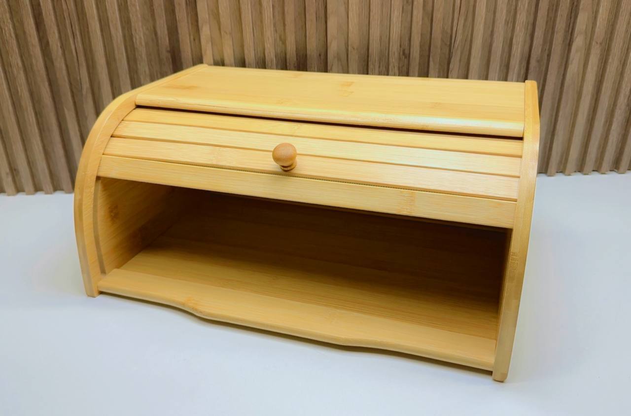 Boîte à pain en bois avec couvercle coulissant – Design élégant et pratique