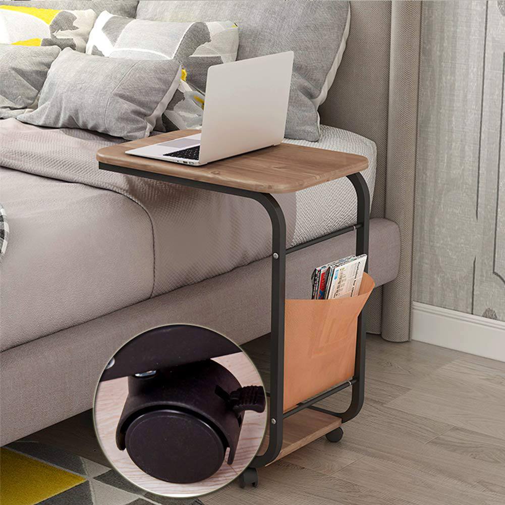 Table d’appoint en forme de C – Élégance, praticité et rangement intégré