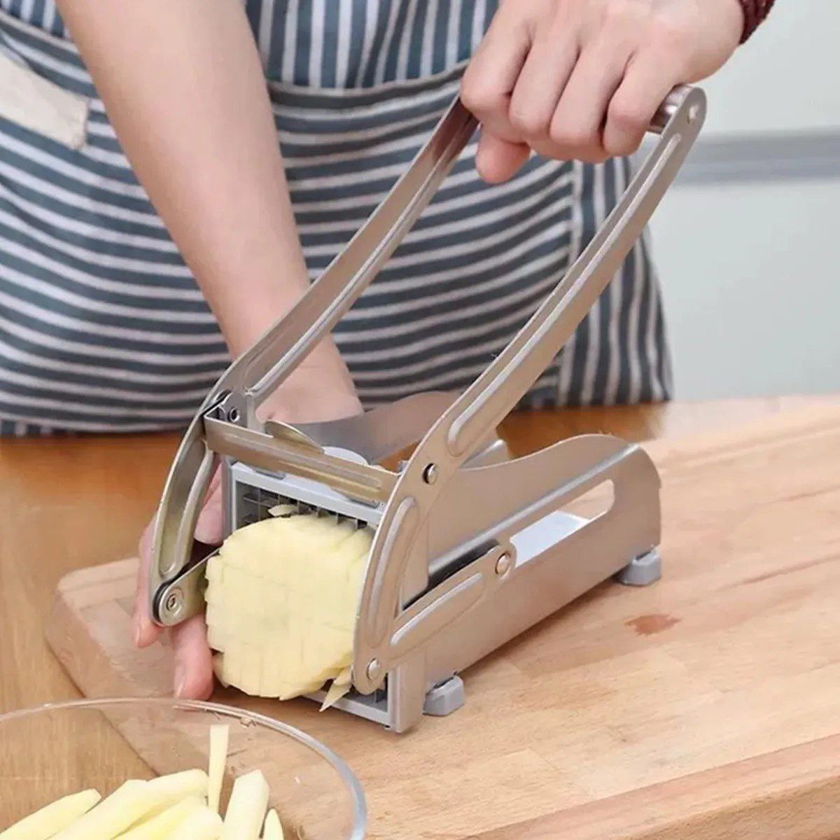 Coupe-Frites Multifonctionnel en Acier Inoxydable – Rapidité, Précision et Simplicité