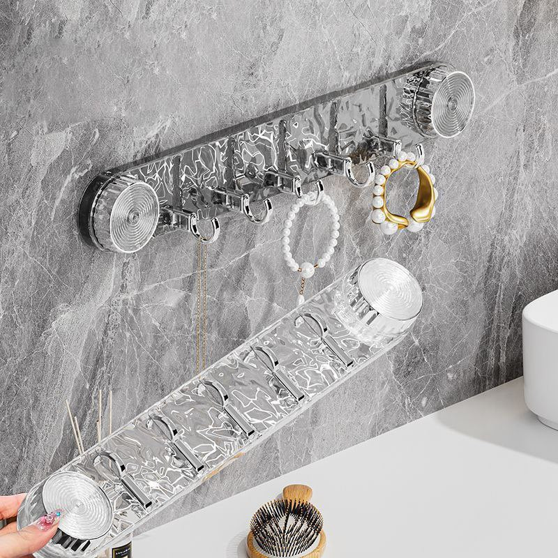 Porte-Crochets Mural Transparent – Fixation Facile, Rangement Élégant