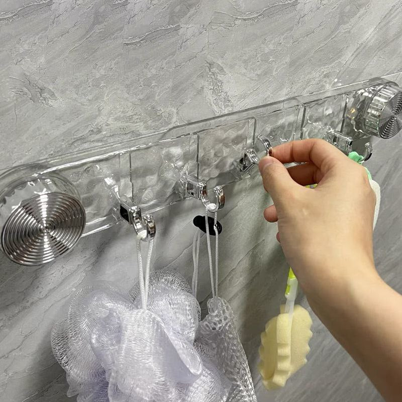 Porte-Crochets Mural Transparent – Fixation Facile, Rangement Élégant