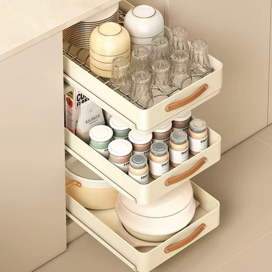Organisateur de placard coulissant en inox – Égouttoir pratique et gain de place