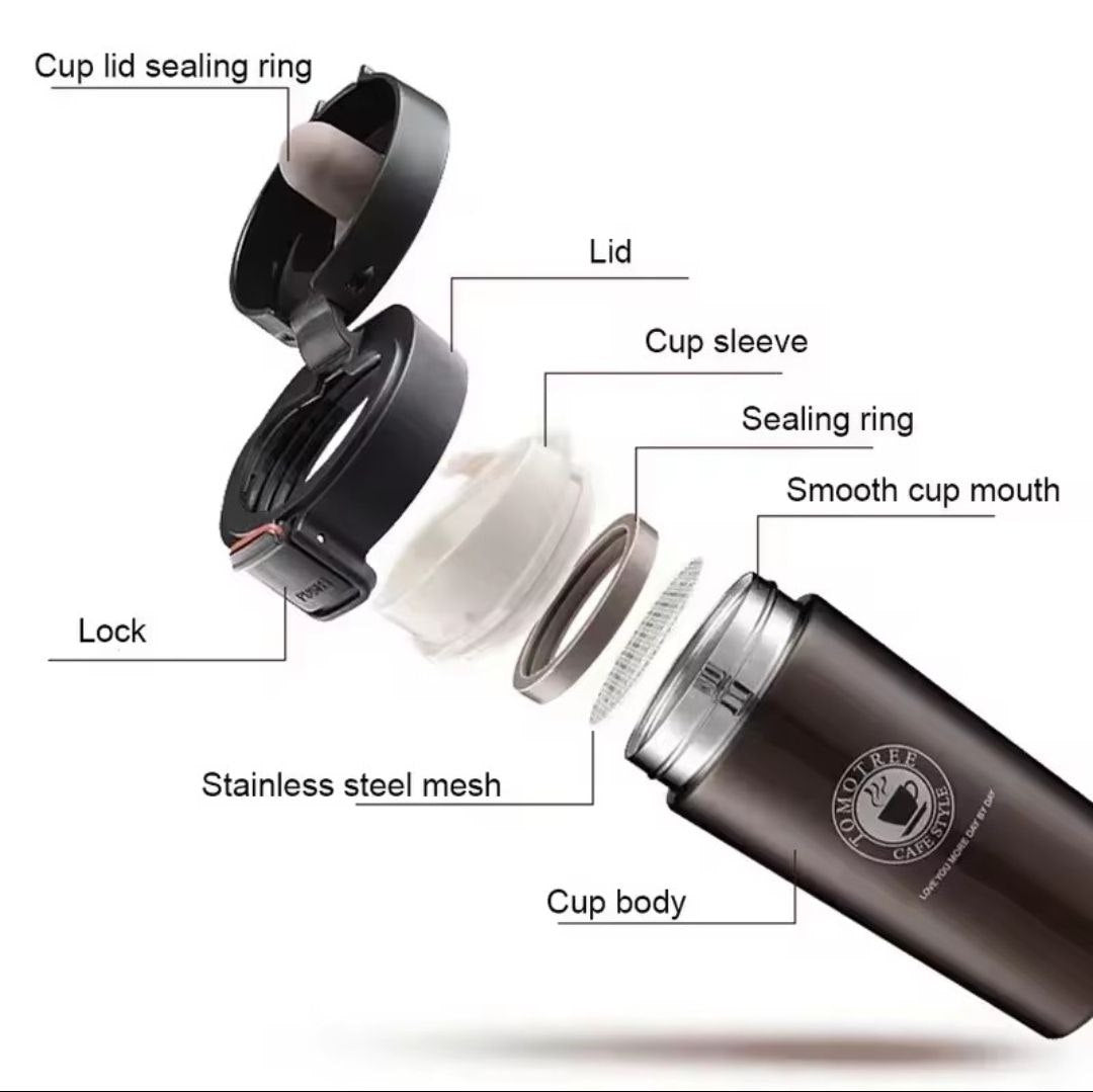 Mug Isotherme 380 ml Étanche en Acier Inoxydable – Thermos Portable pour Café, Thé et Voyages