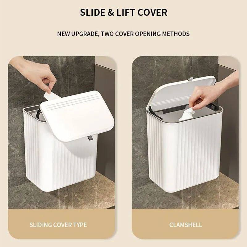 Poubelle Suspendue avec Couvercle – 9 L
