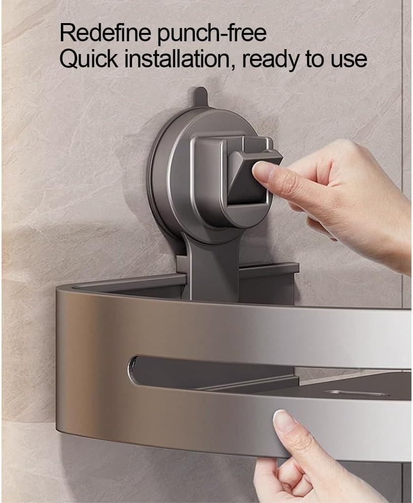 Étagère d’angle de salle de bain sans perçage – support mural réglable
