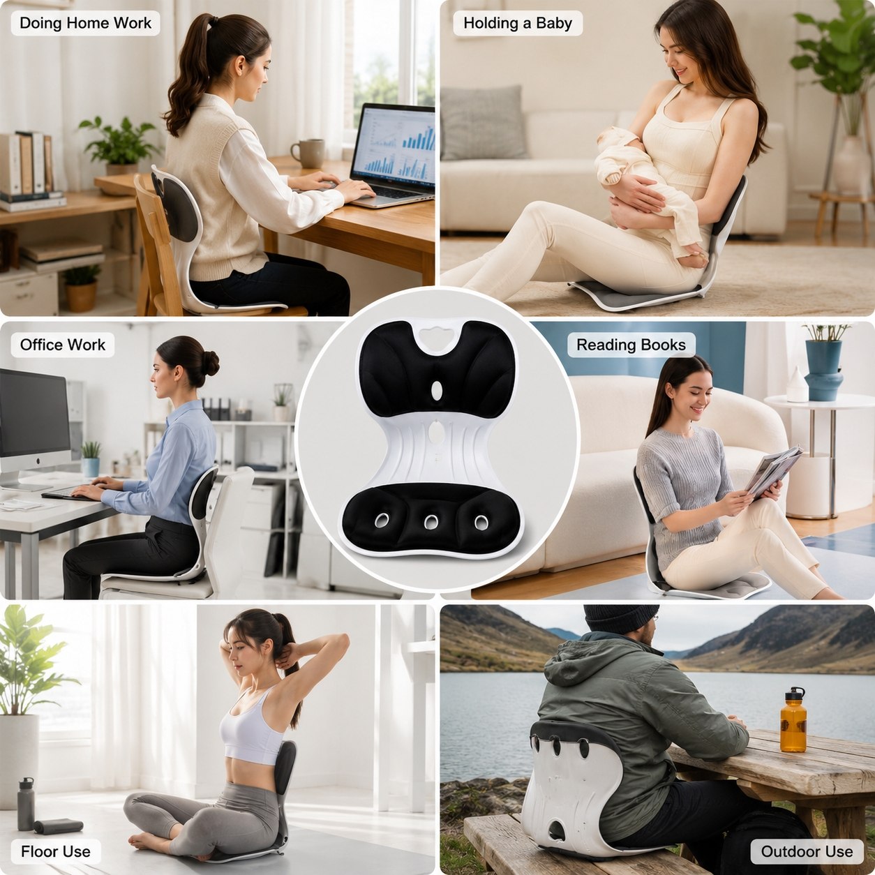 Coussin Lombaire Ergonomique – Soulagement de Dos & Correction de la Posture