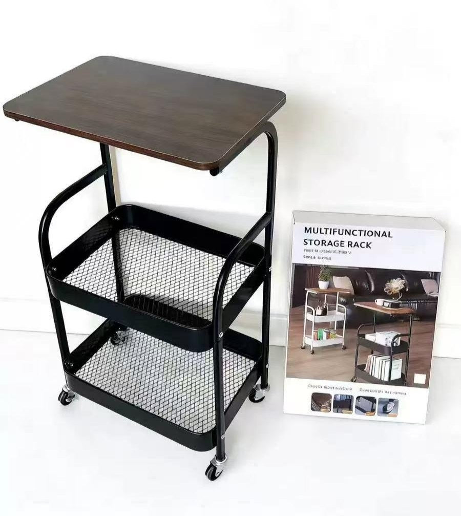 Chariot de Rangement Mobile 2 Niveaux avec Roulettes – Design Moderne & Pratique