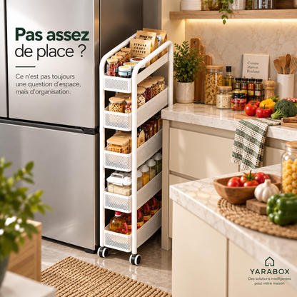 Organisateur de Cuisine Étroit à Roulettes – Gain de Place