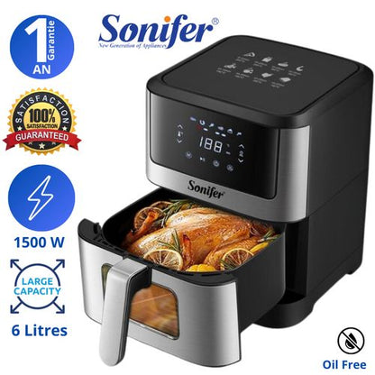 Friteuse à air Sonifer 6L – Modèle SF-1018 – Écran tactile LED – 1500W