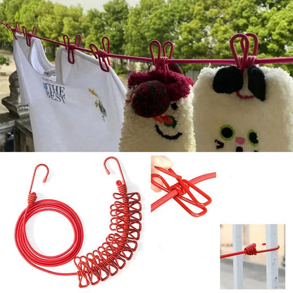 &nbsp;Corde à linge élastique avec 12 pinces – L’alliée parfaite des foyers marocains cet hiver !