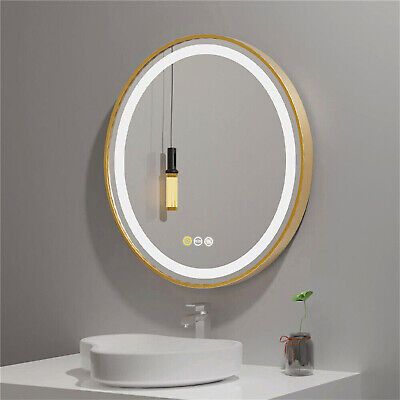miroir rond doré intelligent