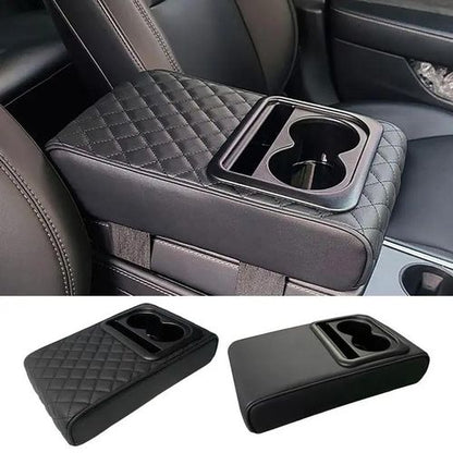 Accoudoir Auto en Cuir avec Porte-Gobelet – Confort & Élégance