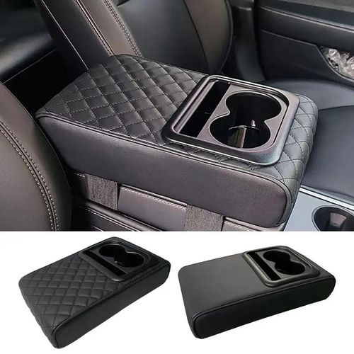 Accoudoir Auto en Cuir avec Porte-Gobelet – Confort & Élégance