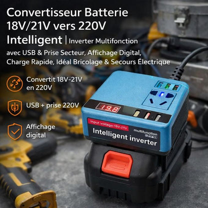 ⚡ Convertisseur Batterie 18V/21V vers 220V – L’énergie partout avec vous !