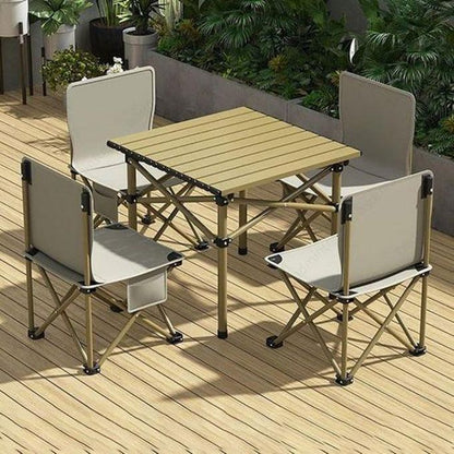 Ensemble Table Compacte & 4 Chaises Pliantes – Parfait pour vos Sorties d’Été !