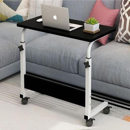 Table d’ordinateur mobile et réglable – Bureau multifonction sur roulettes pour lit, canapé ou bureau