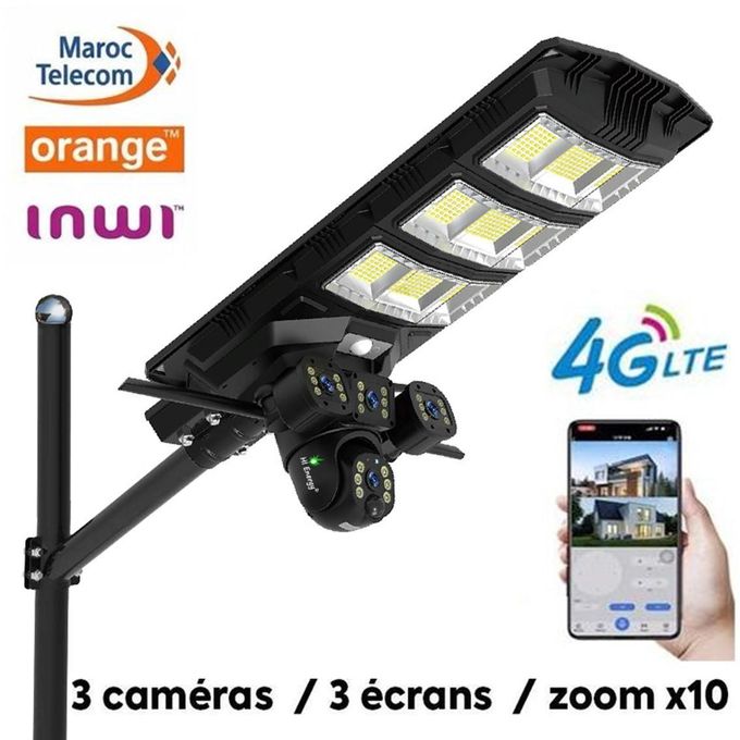Caméra de Surveillance Solaire 4G 360° avec Éclairage LED Puissant – Sécurité Intelligente Jour &amp; Nuit
