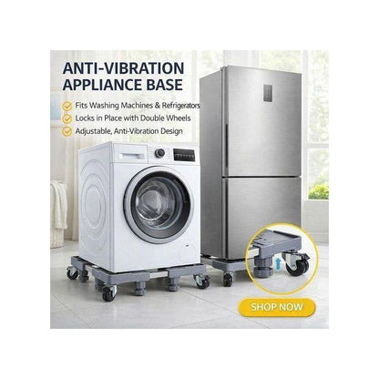 Support Réglable Machine à Laver Anti-Vibration avec Roues – Charge 500 kg