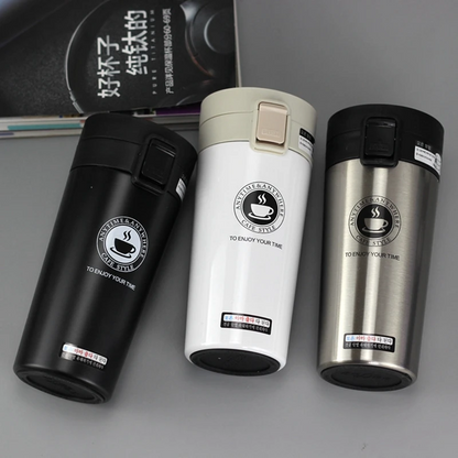 Mug Isotherme 380 ml Étanche en Acier Inoxydable – Thermos Portable pour Café, Thé et Voyages