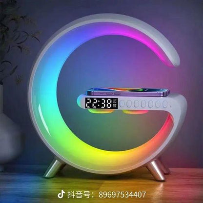Lampe de Chevet Intelligente 5-en-1 avec Chargeur Sans Fil 15W et Enceinte Bluetooth