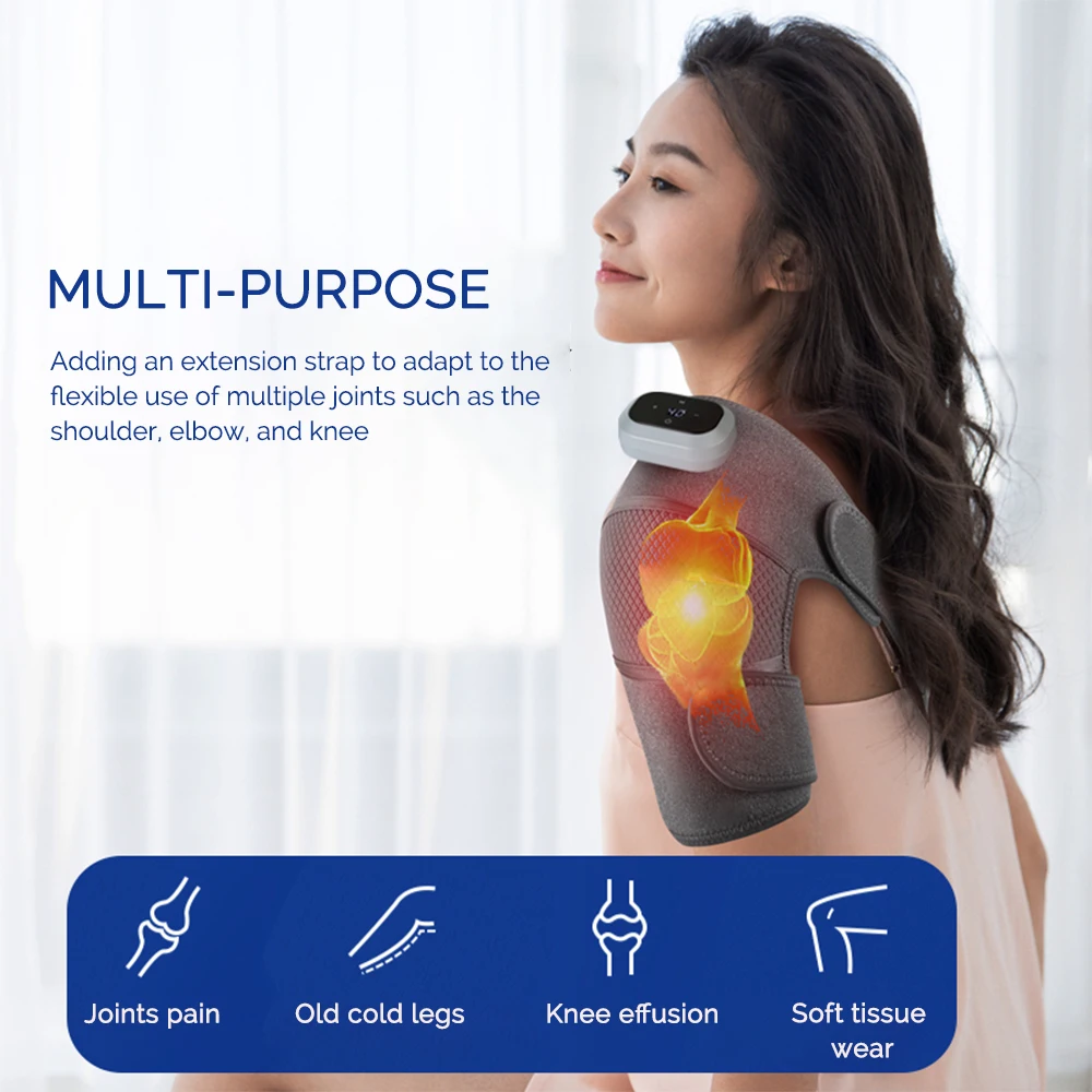 ThermoRelief™ – Masseur Chauffant Intelligent pour Genou, Épaule & Coude (Massage 3D + Chaleur Thérapeutique)