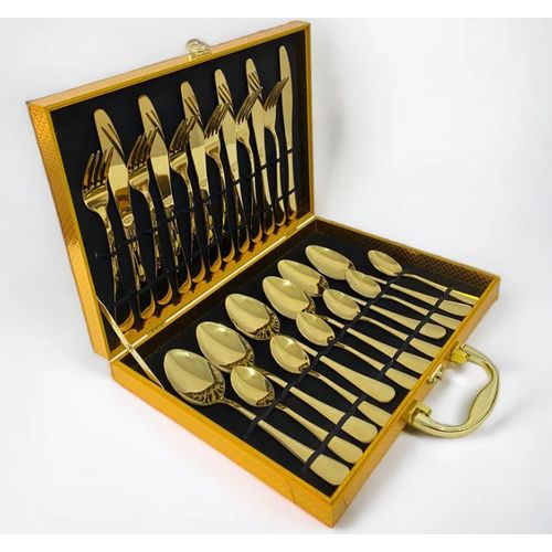 Ménagère Dorée 24 Pièces – Élégance et Qualité pour 6 Personnes