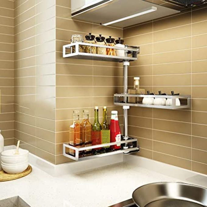 Organisateur de cuisine autour du robinet en Inox SUS304 – Étagère rotative et réglable pour épices & huiles | Spécial Ramadan&nbsp;