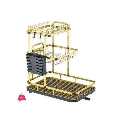 Égouttoir à vaisselle VIO gain de place (2 niveaux) – Noir