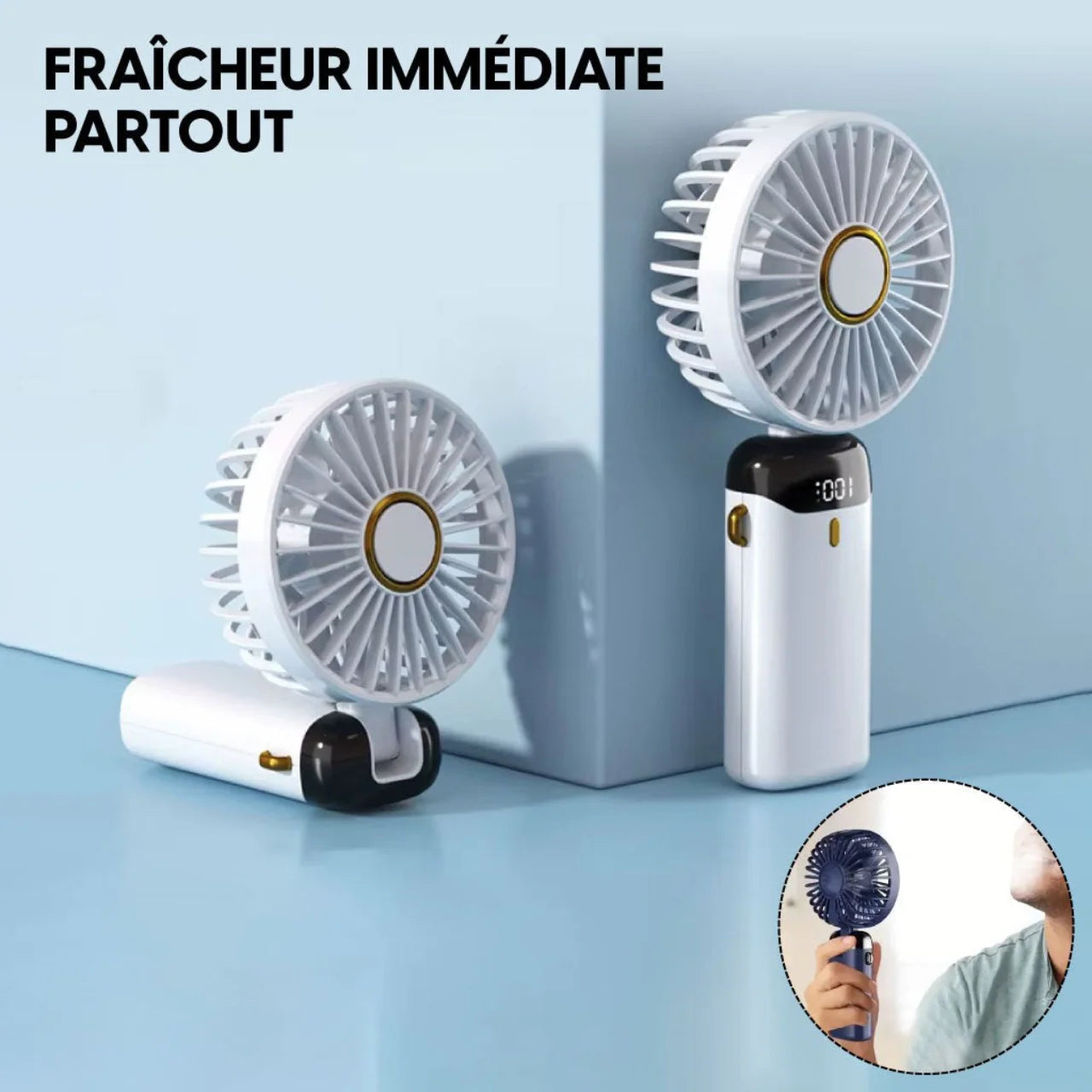 ❄️ Mini Ventilateur Portable LED – Votre allié contre la chaleur cet été !