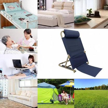Dossier de Lit Pliable Réglable avec Coussin – Appui‑Dos Portable pour Lecture &amp; Télétravail